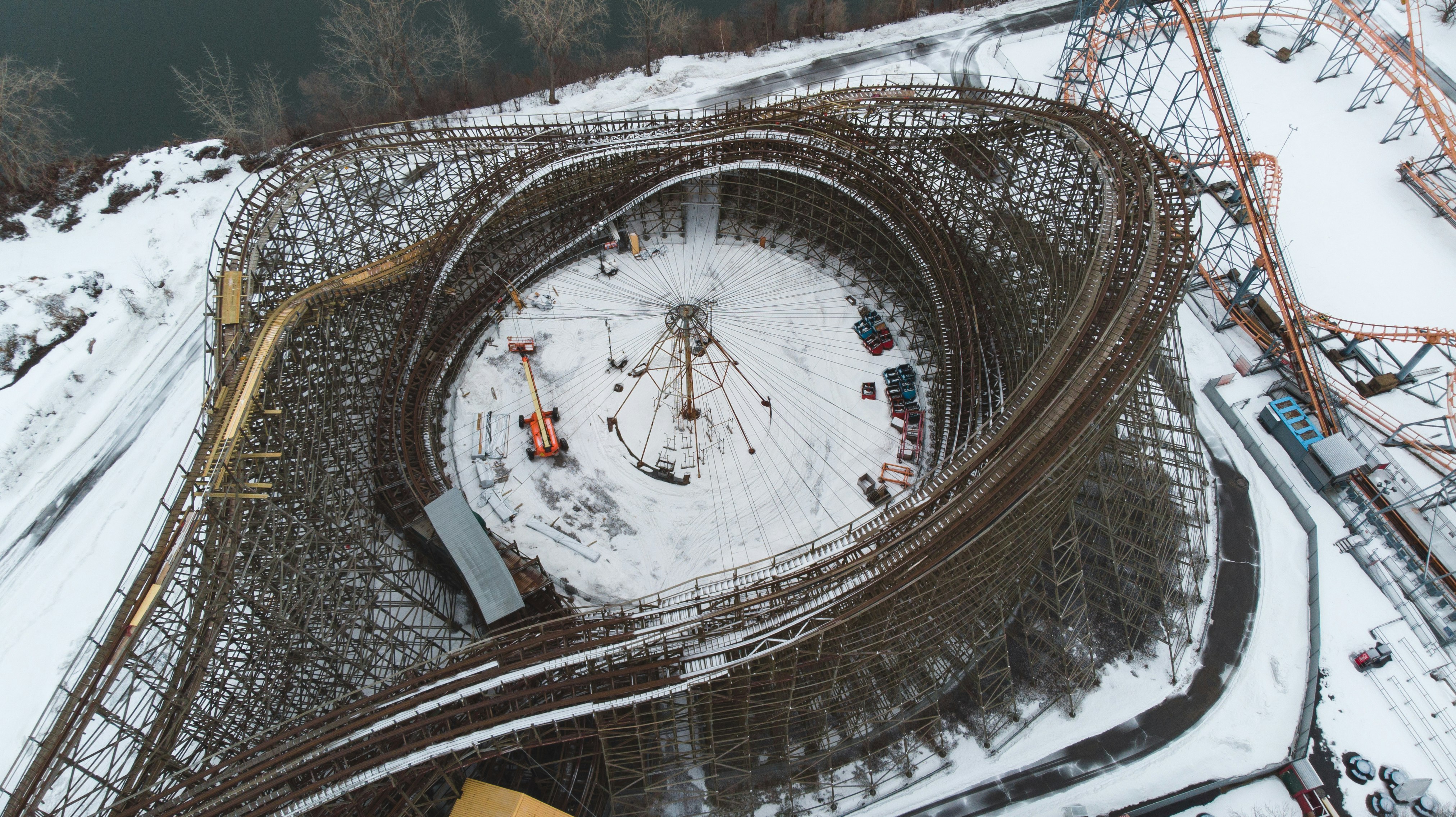 aerial photography of construction site