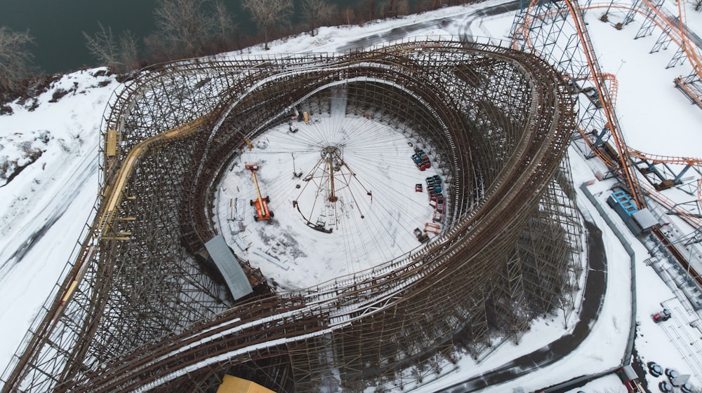 aerial photography of construction site