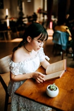 woman reading mystery fiction