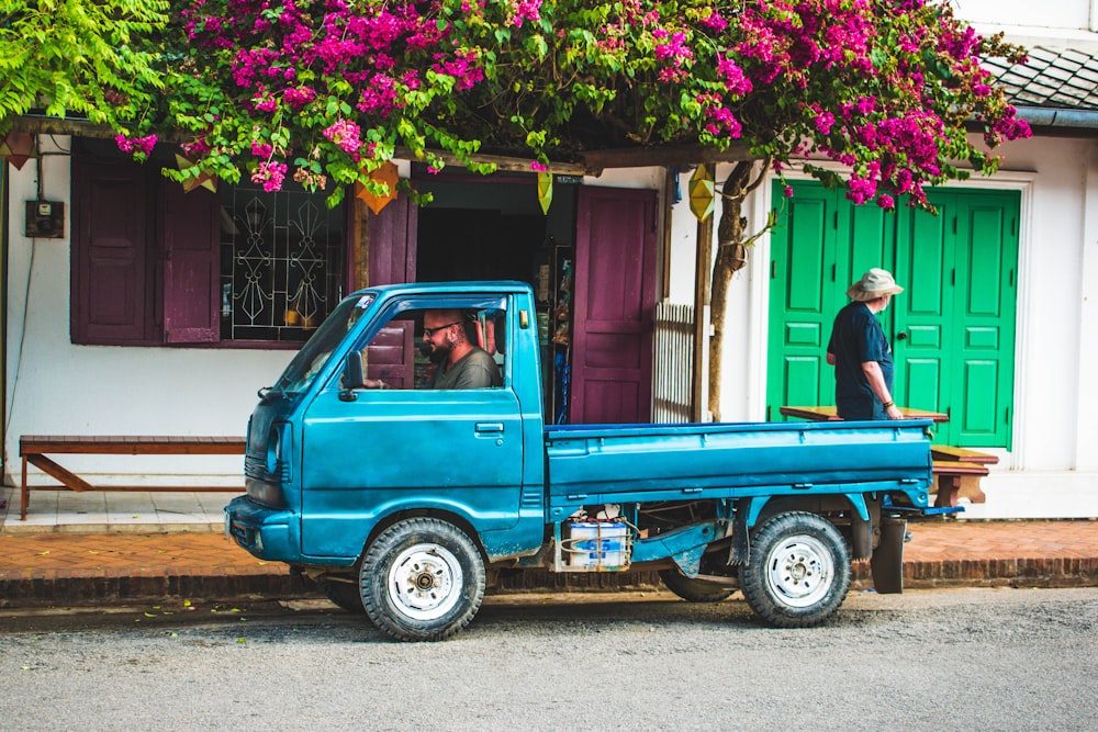 man driving truck