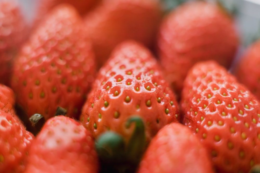 Foto mit flachem Fokus von Erdbeeren