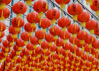 orange hanging paper lantern lot