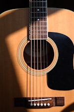 photo of brown gutiar fret