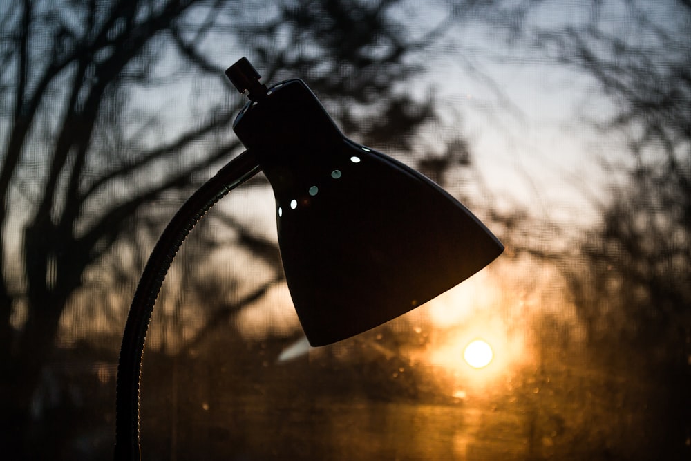 grayscale photo of a pendant lamp