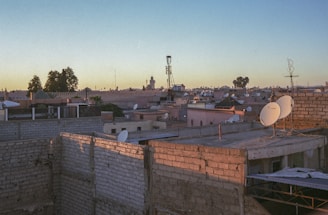 A striking view of the Abdali Economic Zone skyline at sunset.