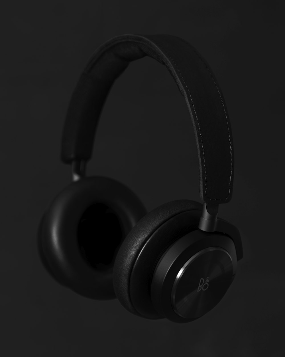 black wireless headphones