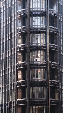 A modern high-rise building showcasing innovative architectural design.