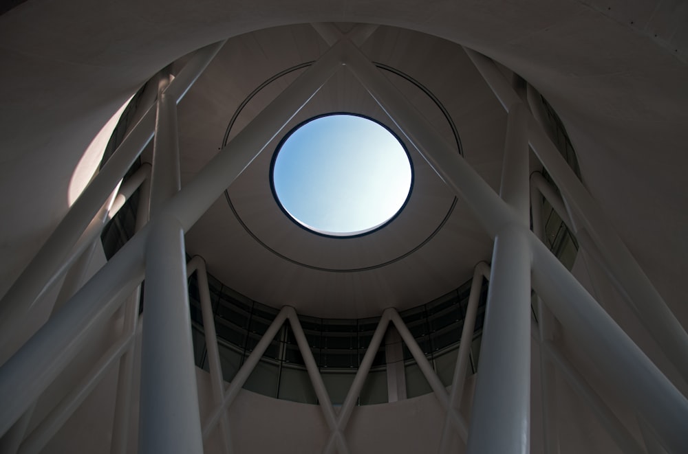 white concrete dome interior