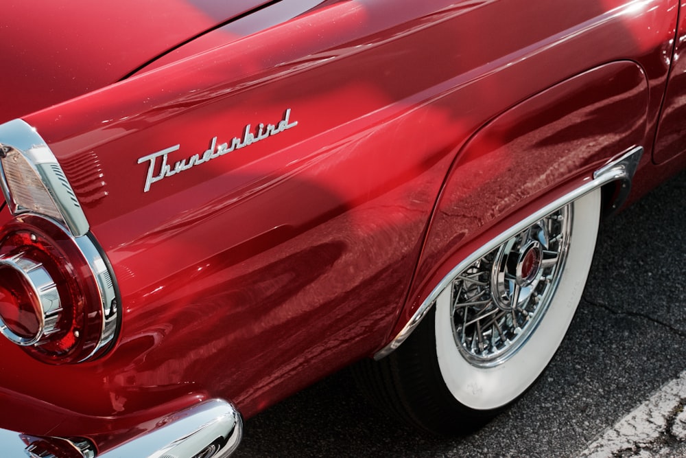 red Thunderbird car
