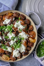 cooked food on gray frying pan