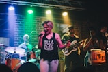 female singer performing live