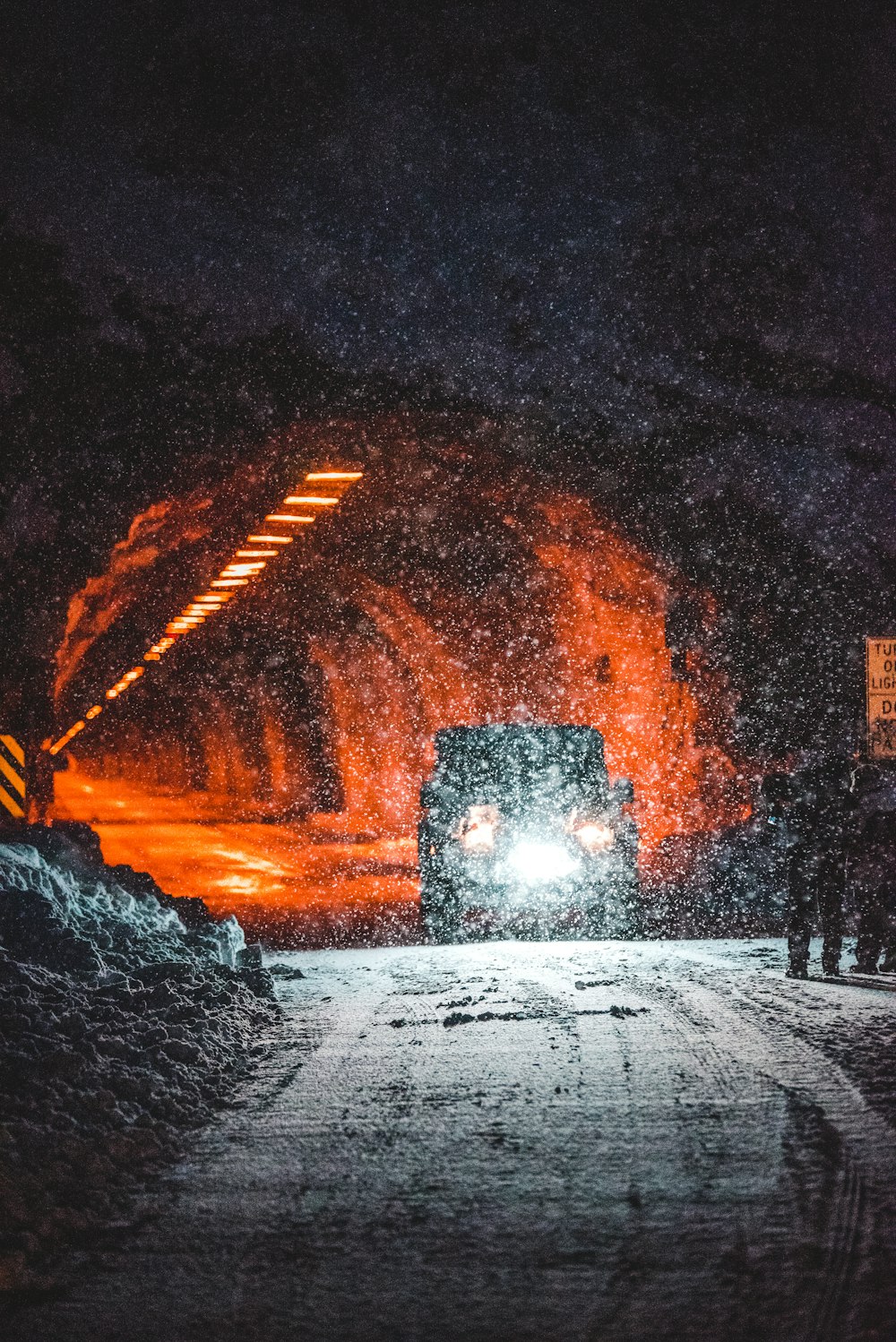 vehicle came out from tunnel during nighttime