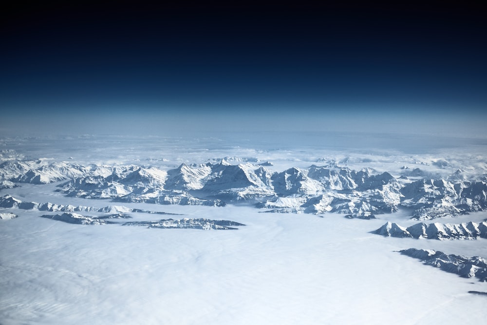 aerial view photography of white snow-covered mountain