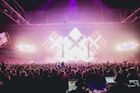crowded musical event with lights