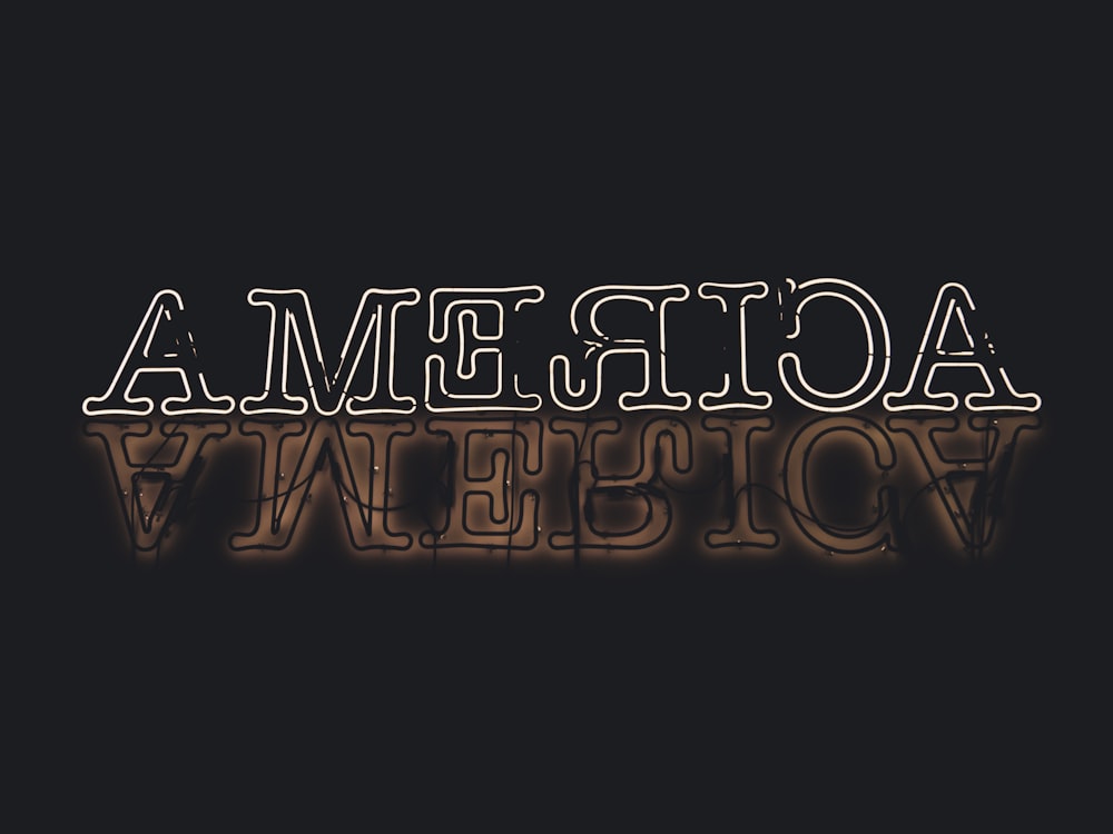 black background with America text overlay