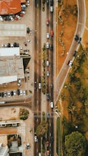 asphalt road aerial shot