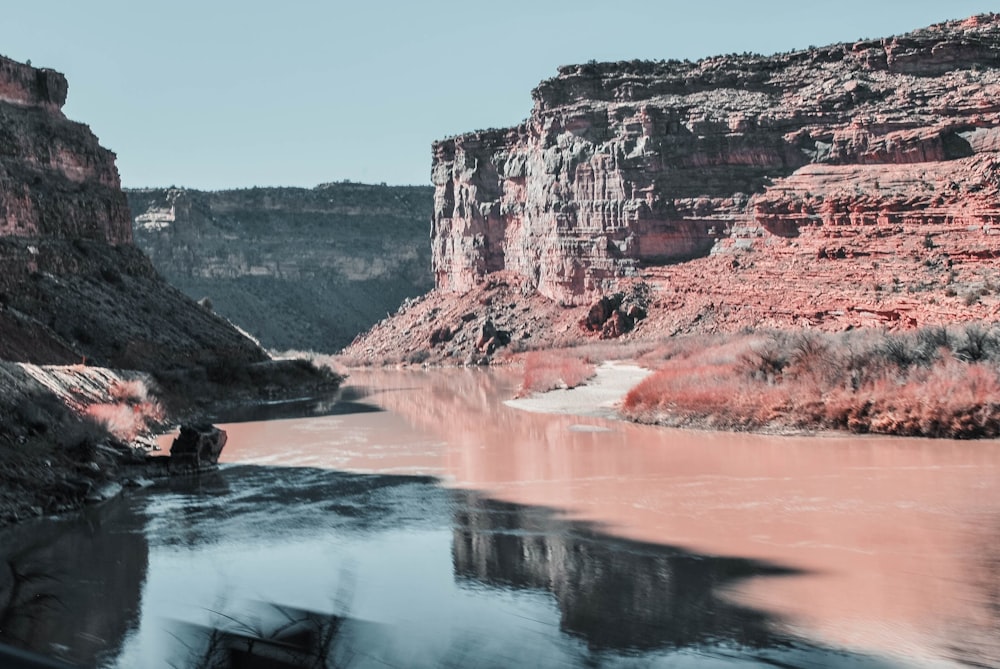 landscape photography of canyon