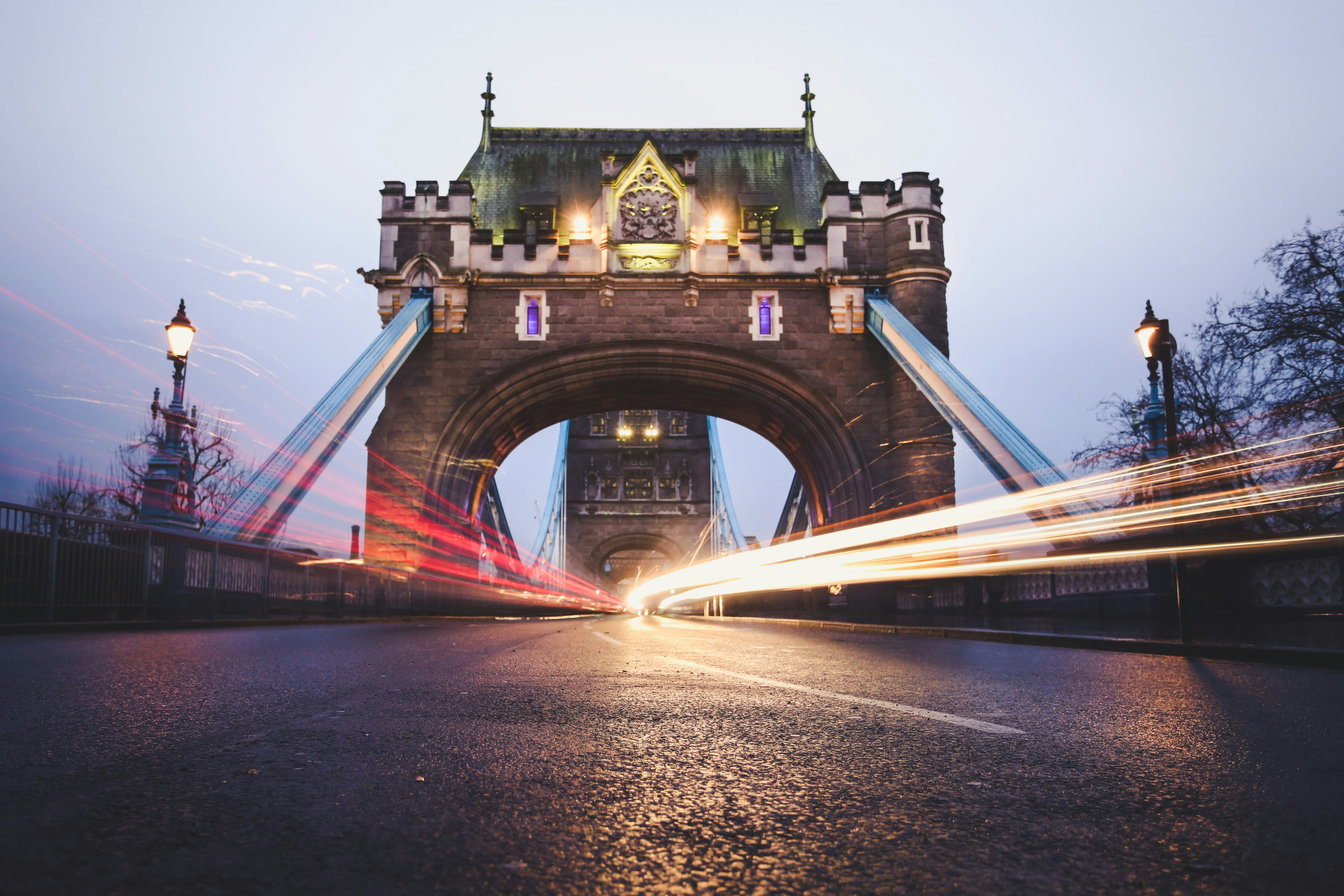 timelapse photography of city road at bridge