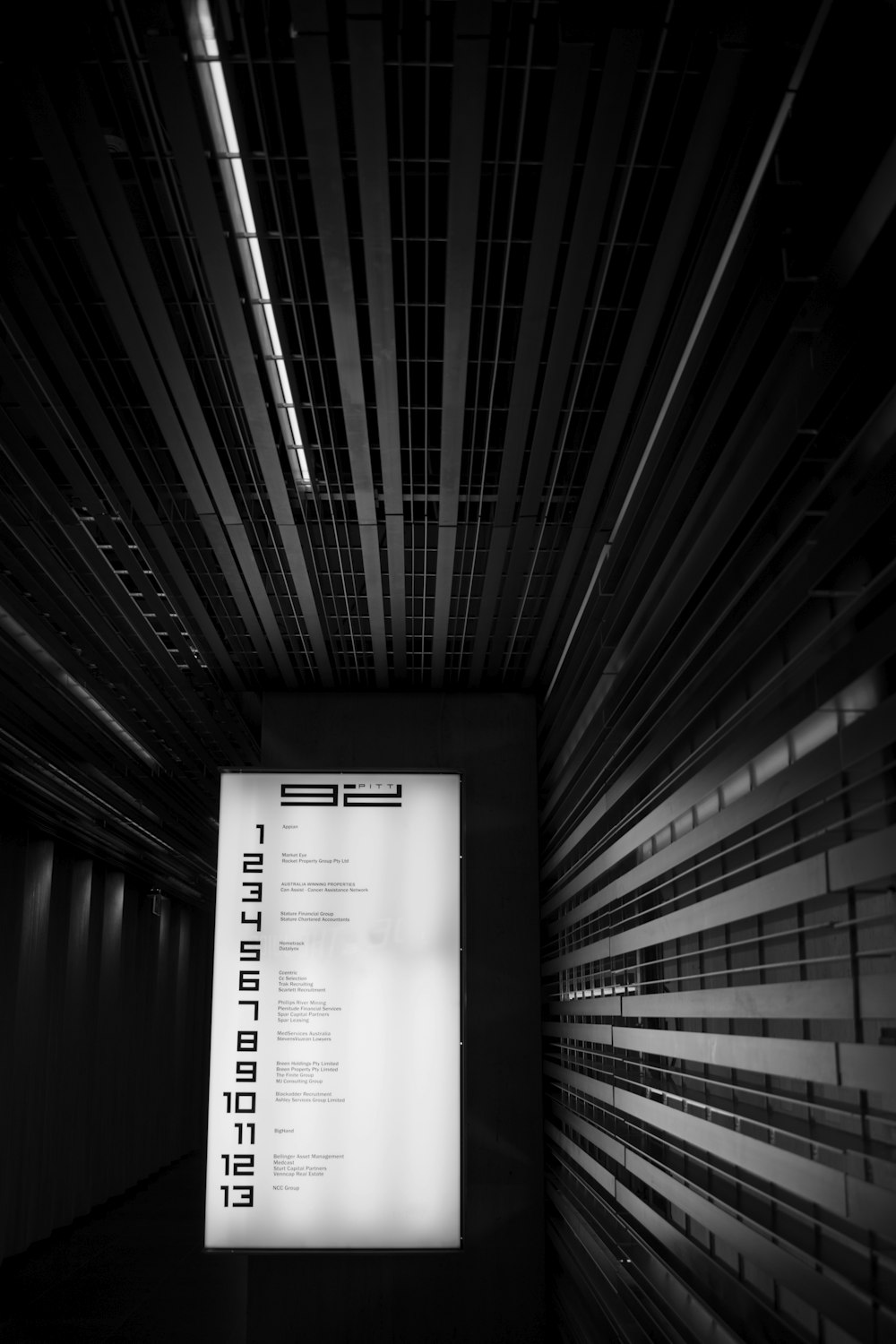 grayscale elevator