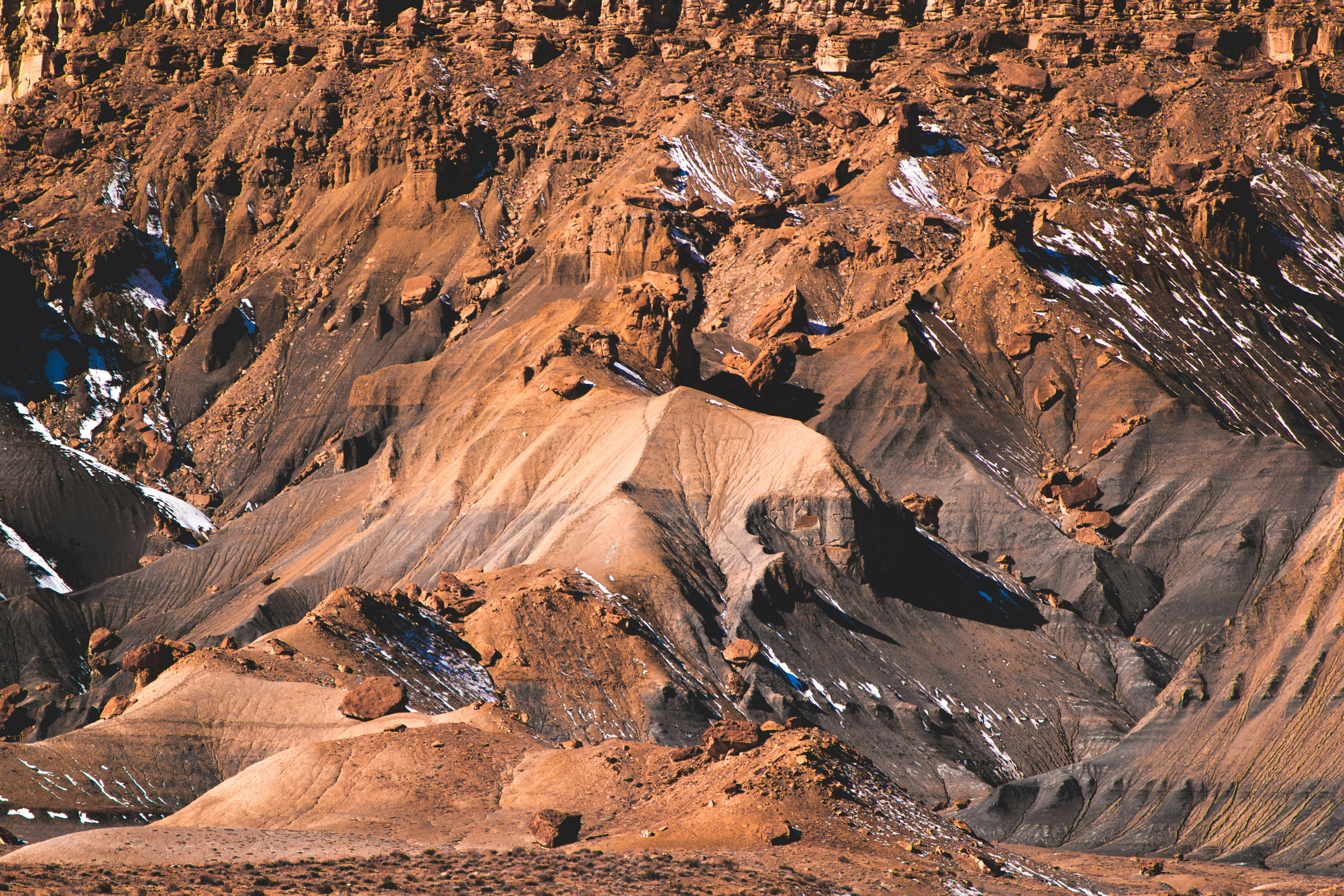 landscape photography of brown mountain