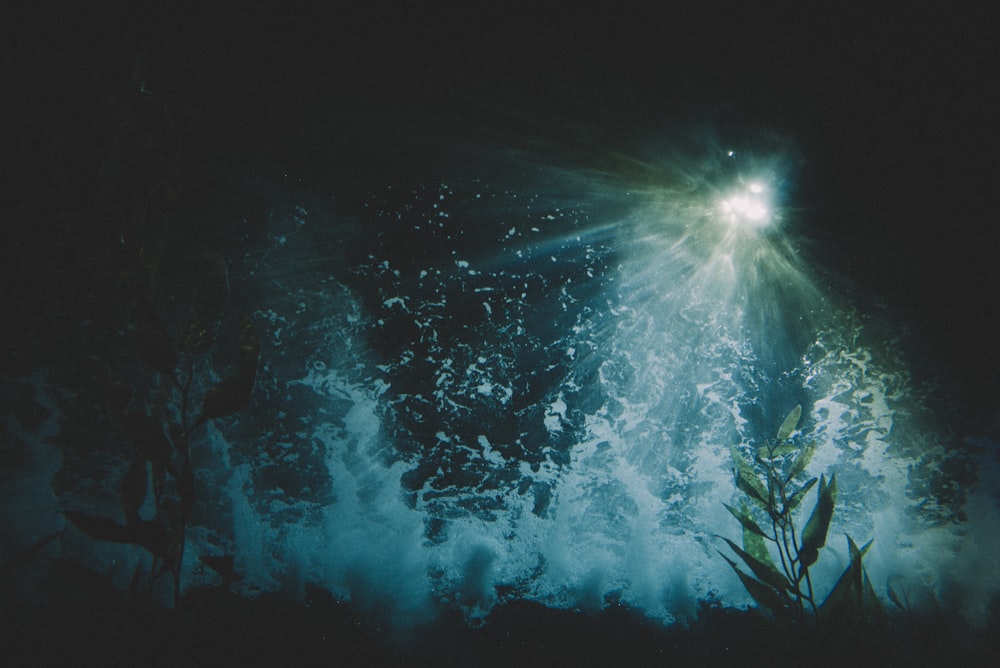 photo of water splash with light fixture