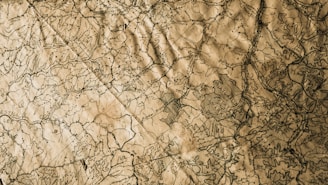A vintage, detailed topographic map displaying various geographical features, roads, and names of locations. The map appears to be old, with a sepia tone and visible creases, indicating wear and age.