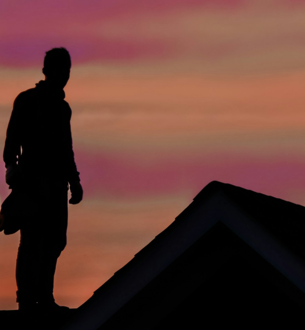 silhouette of man standing