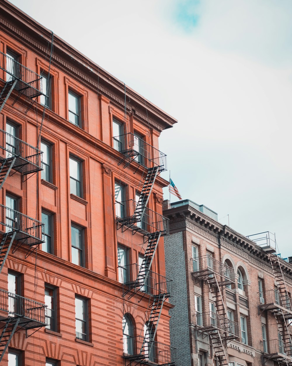 a fire escape on the side of a building