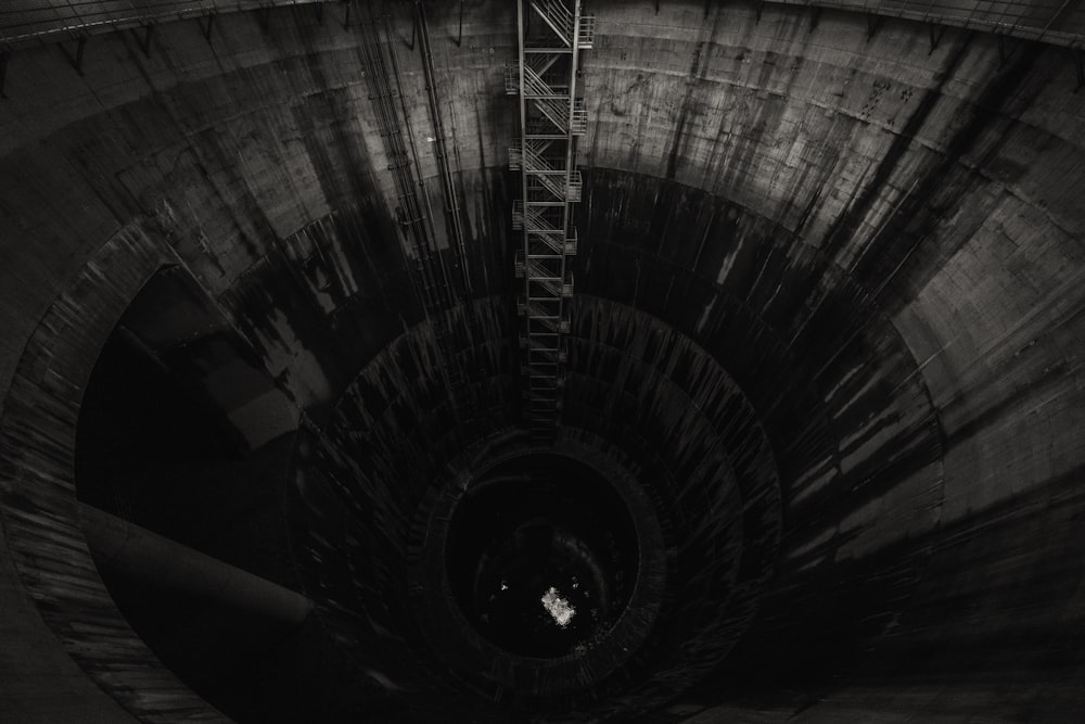 top view of tunnel with stairs