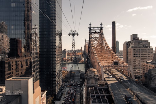 black suspension bridge in Tramway Plaza United States