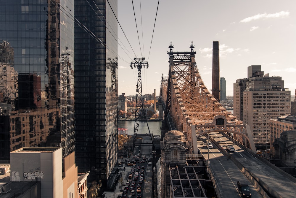 black suspension bridge