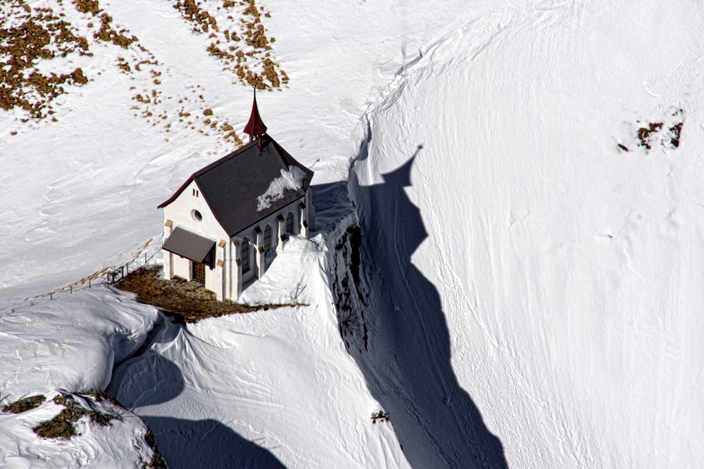 bird's-eye view photography of house in the hill