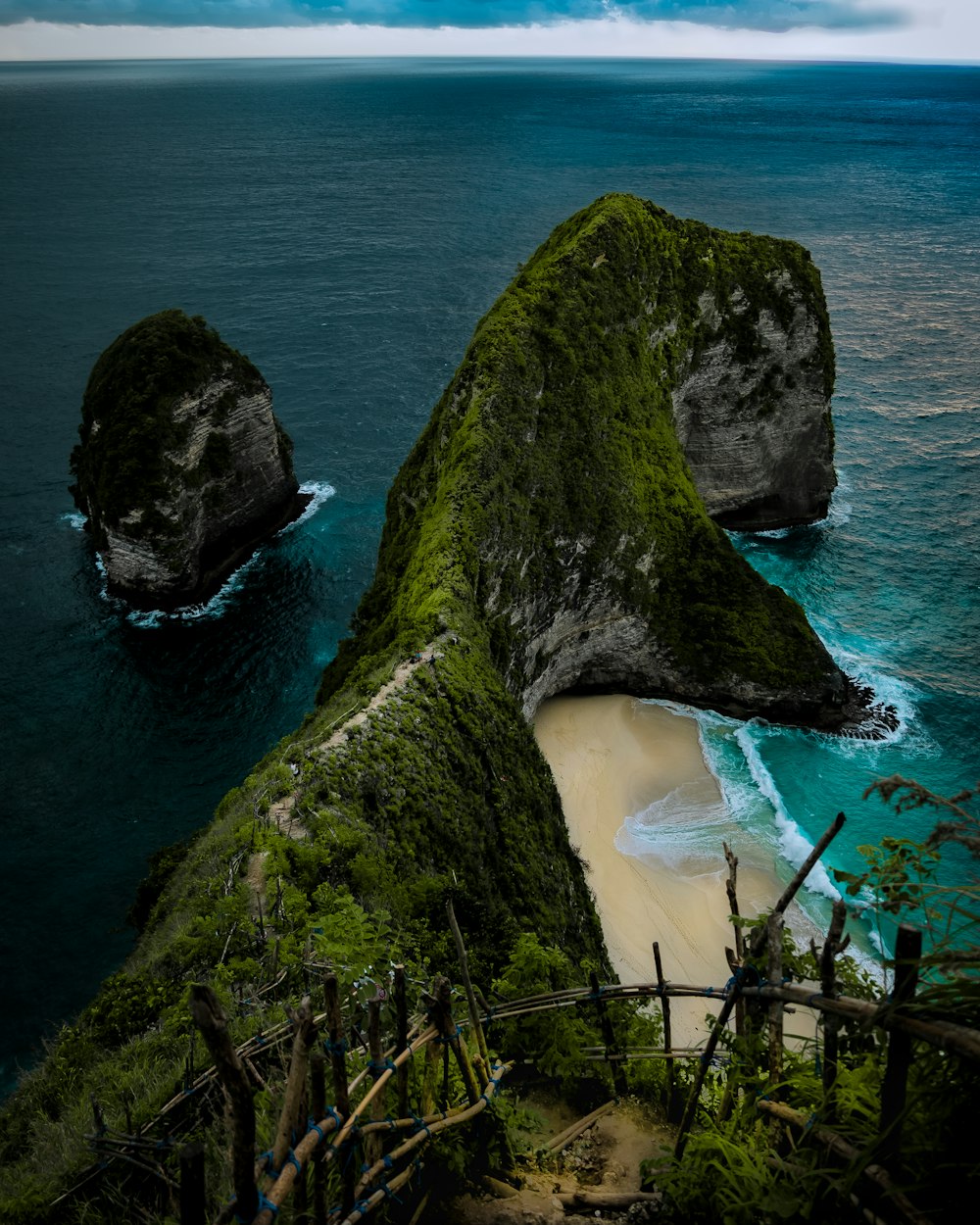 aerial photo of island