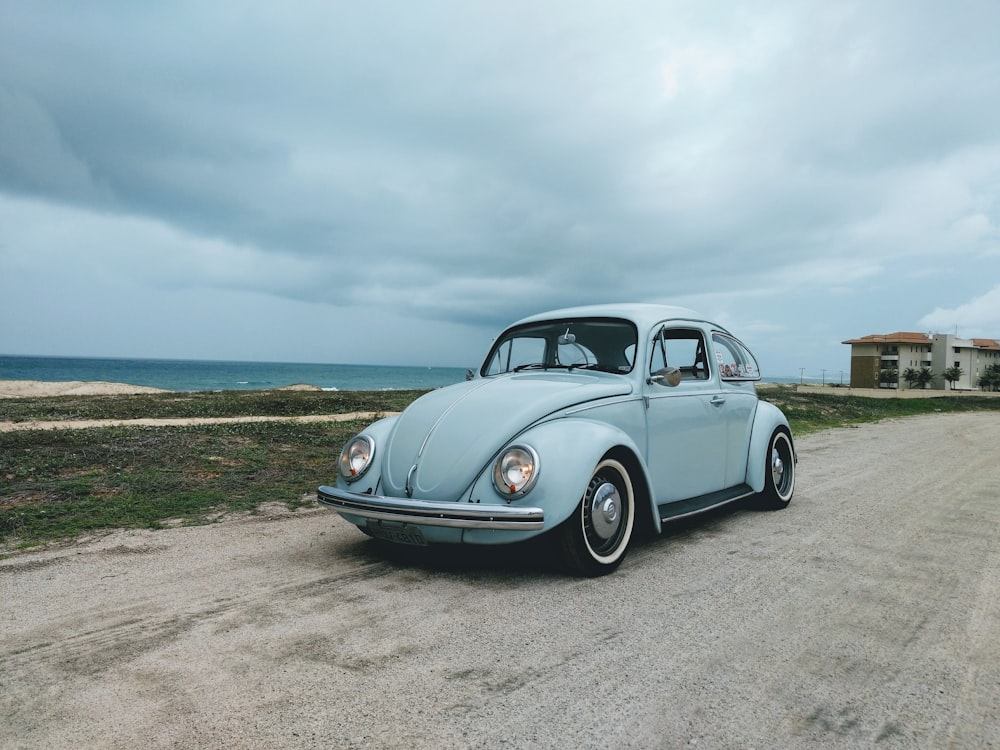 gray Volkswagen Beetle