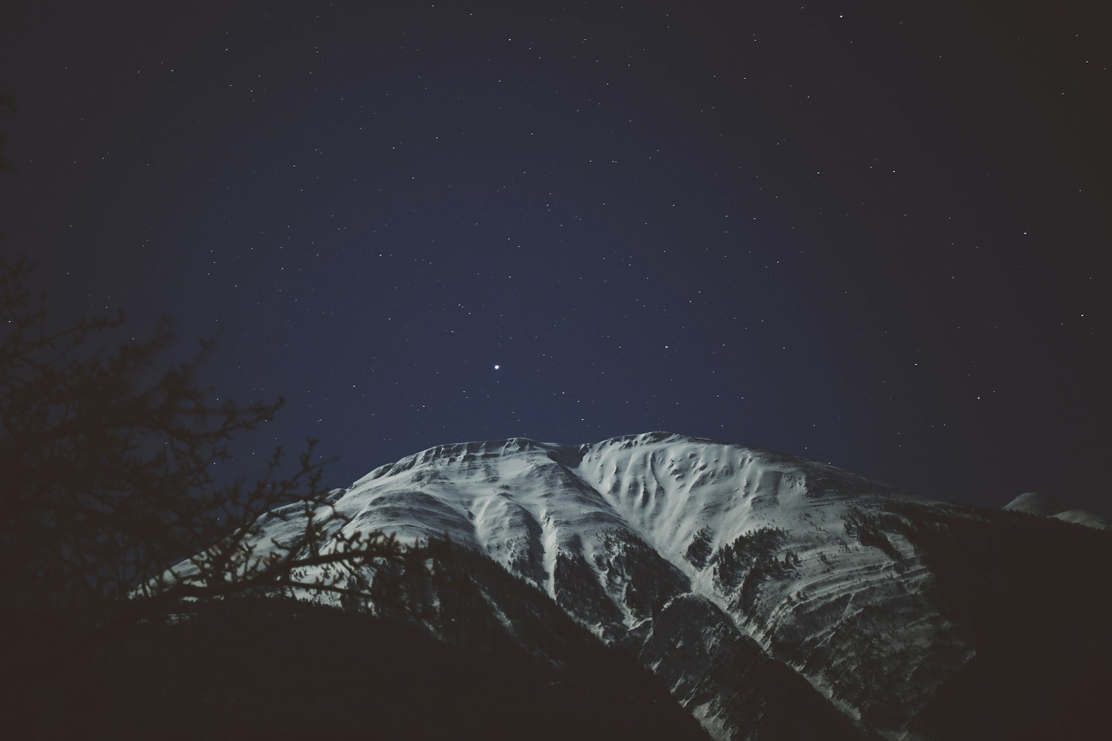 Canon EF-S 35mm F2.8 Macro IS STM sample photo. Mountain peak during night photography