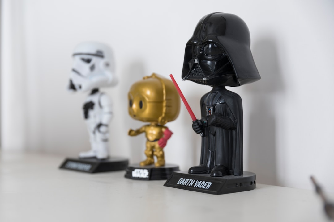 Star wars Darth Vader. Stormtrooper, and C-P30 bobbleheads beside each other