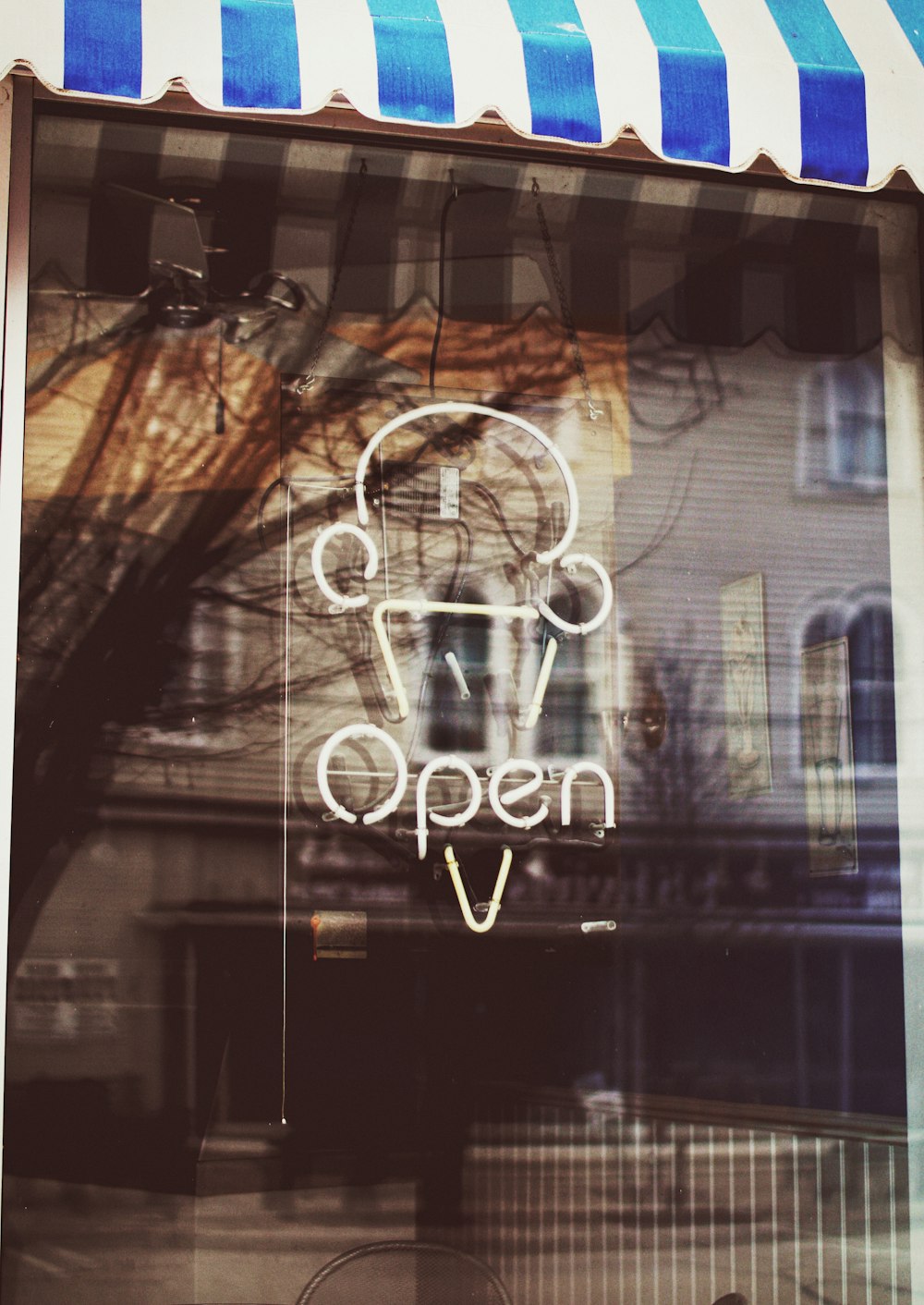 ice cream store neon light signage