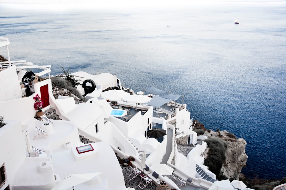 aerial photography of house near sea