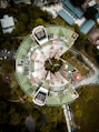 aerial photography of green building