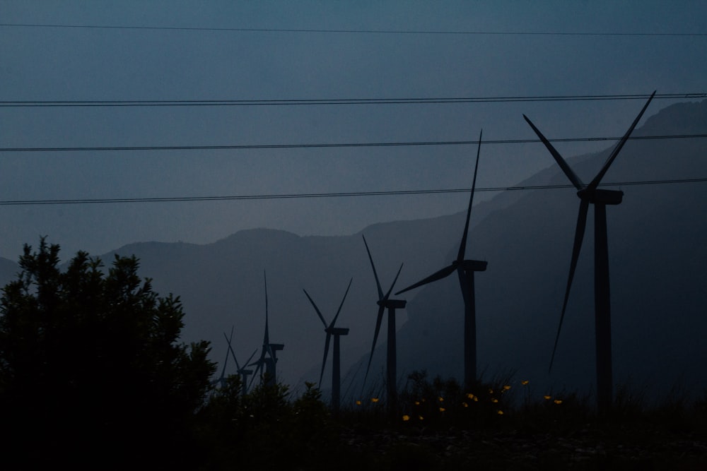 architectural photography of windmills