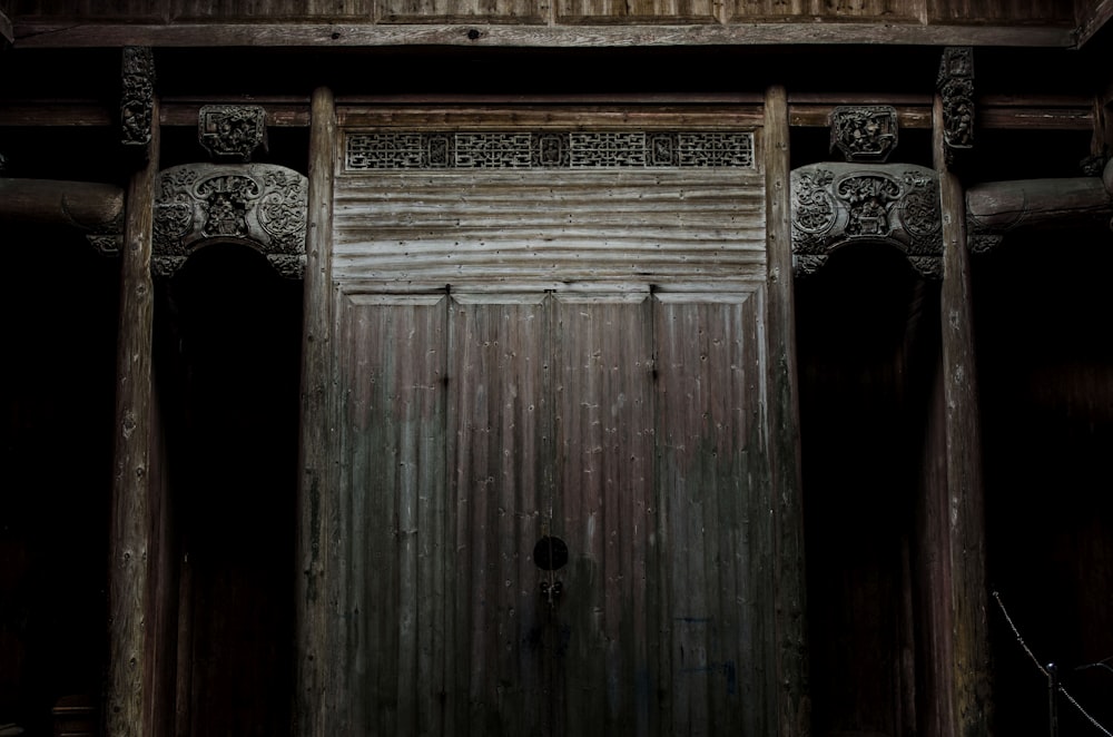 brown wooden gate