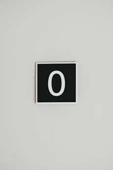 number Zero wall signage