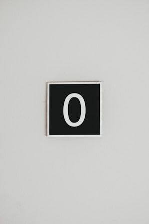 number Zero wall signage