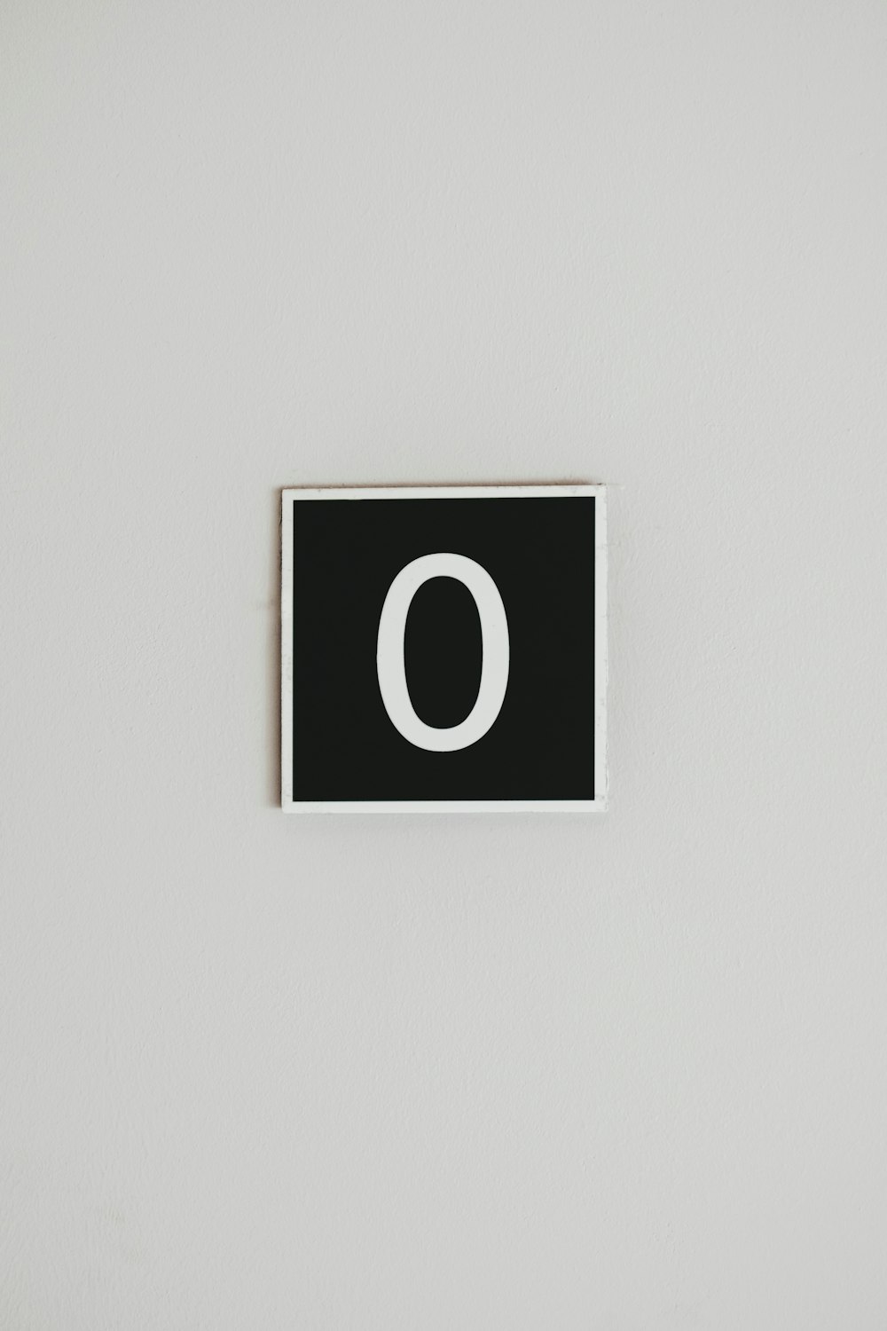 number Zero wall signage