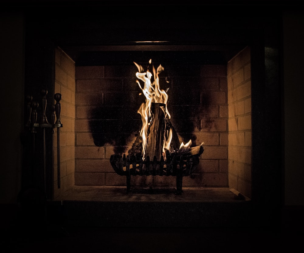 long exposure photography of fireplace