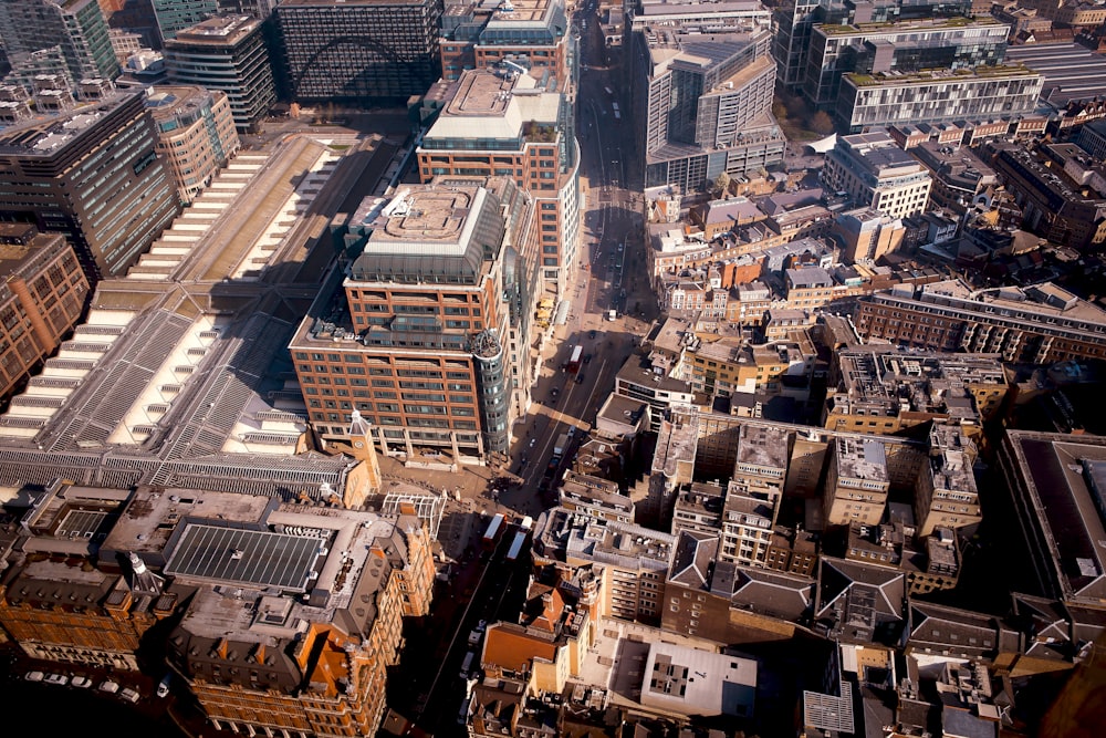 bird's eye view of high-rise buildings