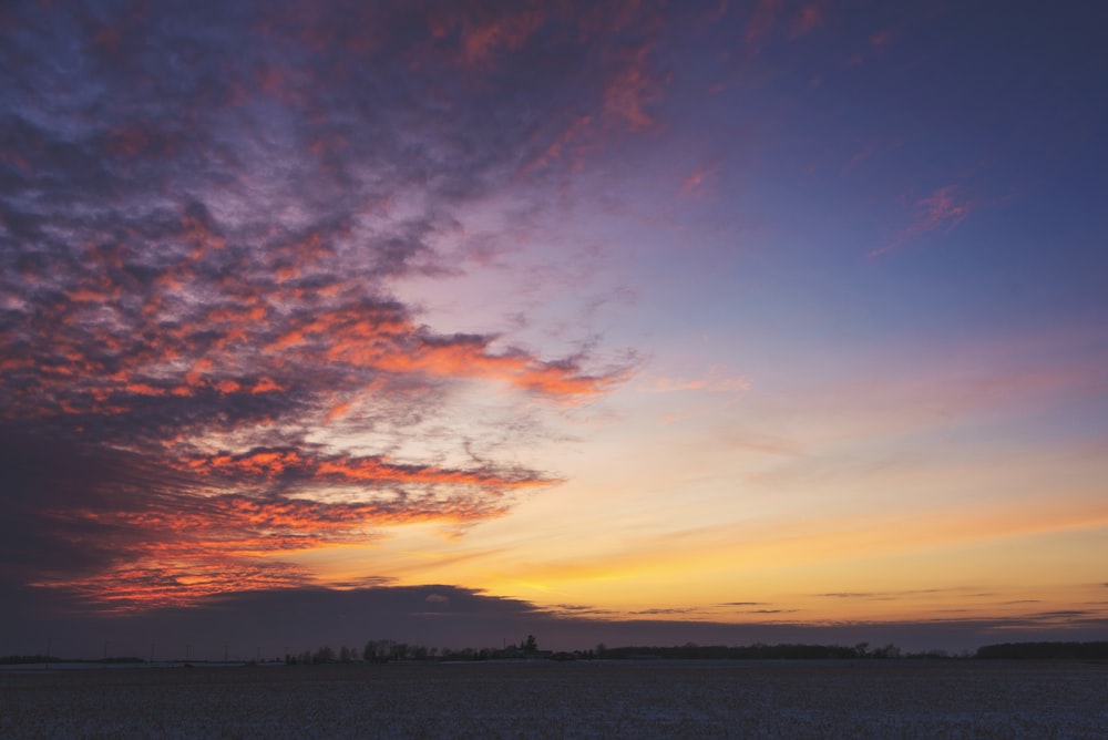 silhouette of mountain during sunset