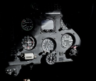 black and gray cockpit dashboard