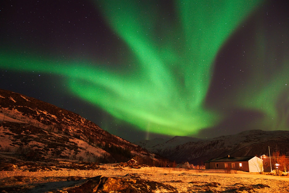 aurora boreale verde