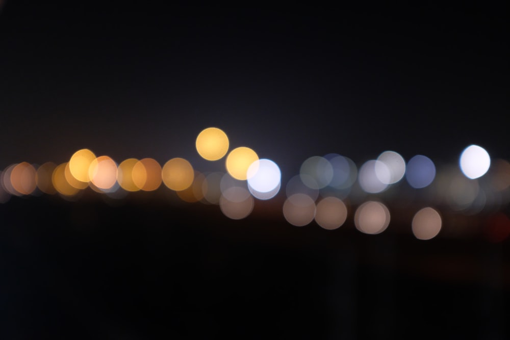 a blurry photo of a city at night